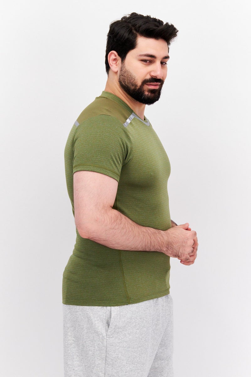 Adidas Men Sportswear Fit Short Sleeve Training T-Shirt, Green - Image 2