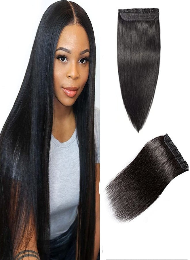 Confidence 5 Clip Human Hair Extension For Women And Girls (16 Inch Black) - Image 1