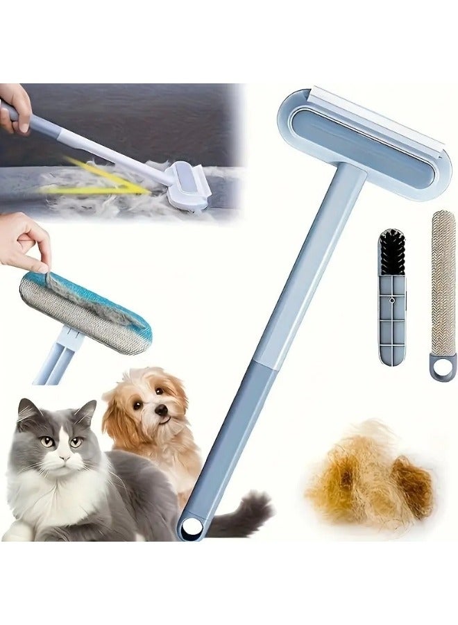 Pet Hair Remover, 4-in-1 Multifunctional Hair Removal Brush, Pet Dog Cat Hair Cleaner Brush, Reusable Pet Hair Remover for Carpet Car Glass - Image 1