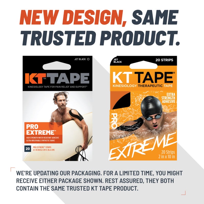 KT Tape Pro Extreme Therapeutic Elastic Kinesiology Sports Tape, 20 Pre Cut 10 inch Strips, 100% Synthetic Water Resistant Breathable, Pro & Olympic Choice, Sonic Blue - Image 2