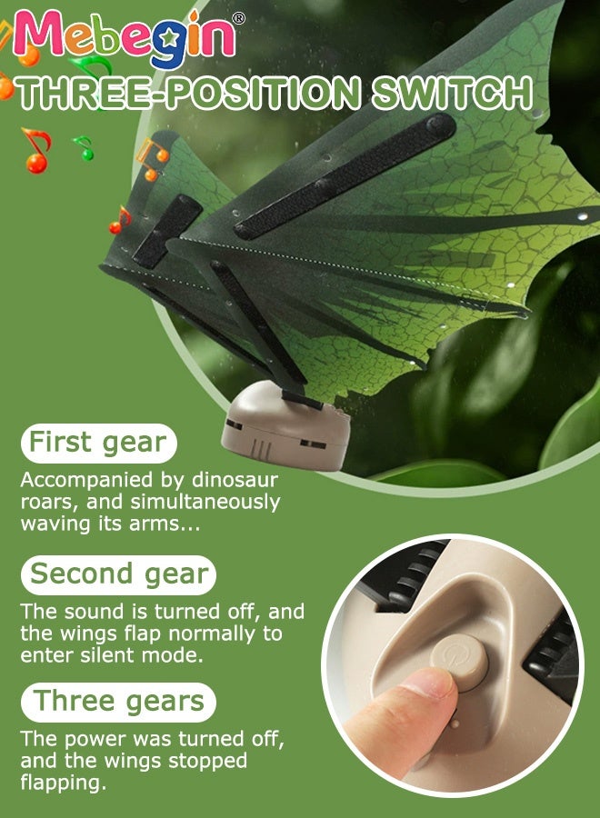 MEBEGIN Kids Electric Dragon Wings, Kids Dinosaur Costume Wings with LED Light and Music, Dino Dress-Up Costumes for Kids, Creative Green Dinosaur Toys, Ideal Gift for Kids - Image 4