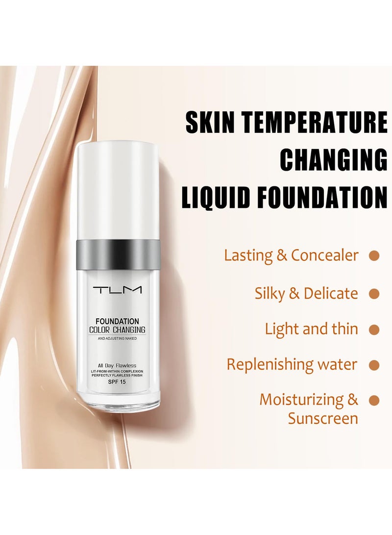 تي إل إم كريم أساس متغير اللون من TLM، مع عامل حماية من الأشعة فوق البنفسجية SPF 15+، يخفي التجاعيد والخطوط الدقيقة، مرطب ويدوم طويلاً، كريم أساس BB، خافي عيوب، تغطية كاملة خالية من العيوب، لون طبيعي، سائل مرطب لجميع ألوان البشرة (30 مل) - Image 2