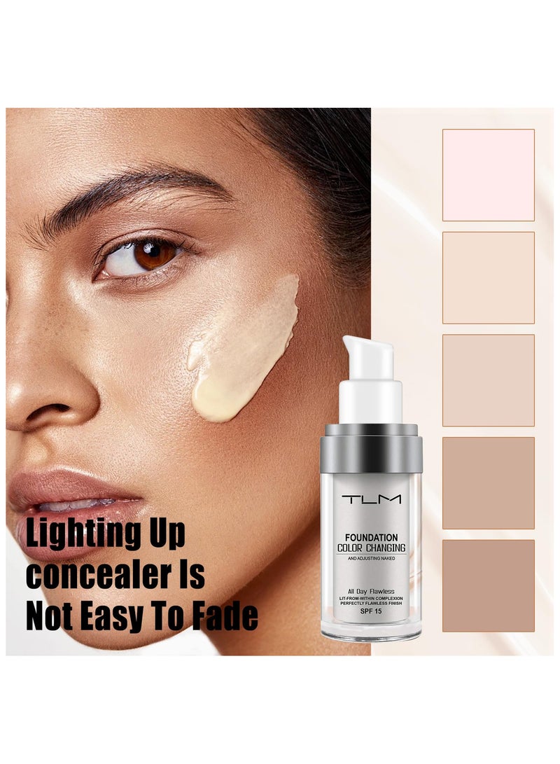 تي إل إم كريم أساس متغير اللون من TLM، مع عامل حماية من الأشعة فوق البنفسجية SPF 15+، يخفي التجاعيد والخطوط الدقيقة، مرطب ويدوم طويلاً، كريم أساس BB، خافي عيوب، تغطية كاملة خالية من العيوب، لون طبيعي، سائل مرطب لجميع ألوان البشرة (30 مل) - Image 5
