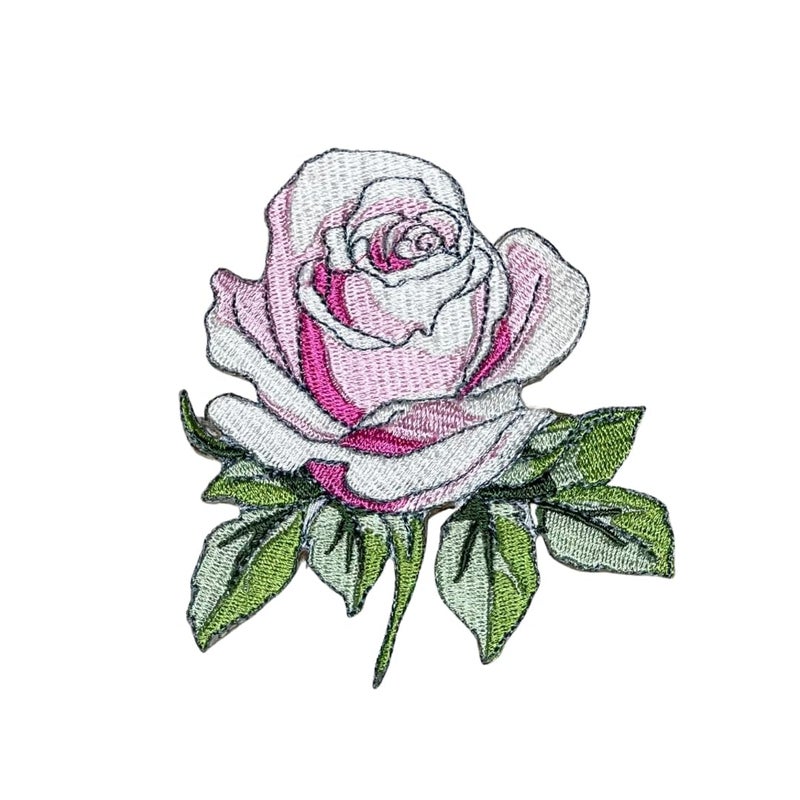 GARAAN Machine Embroidered Applique Patch Sew on Patches DIY Projects Rose 2 Pack of 5