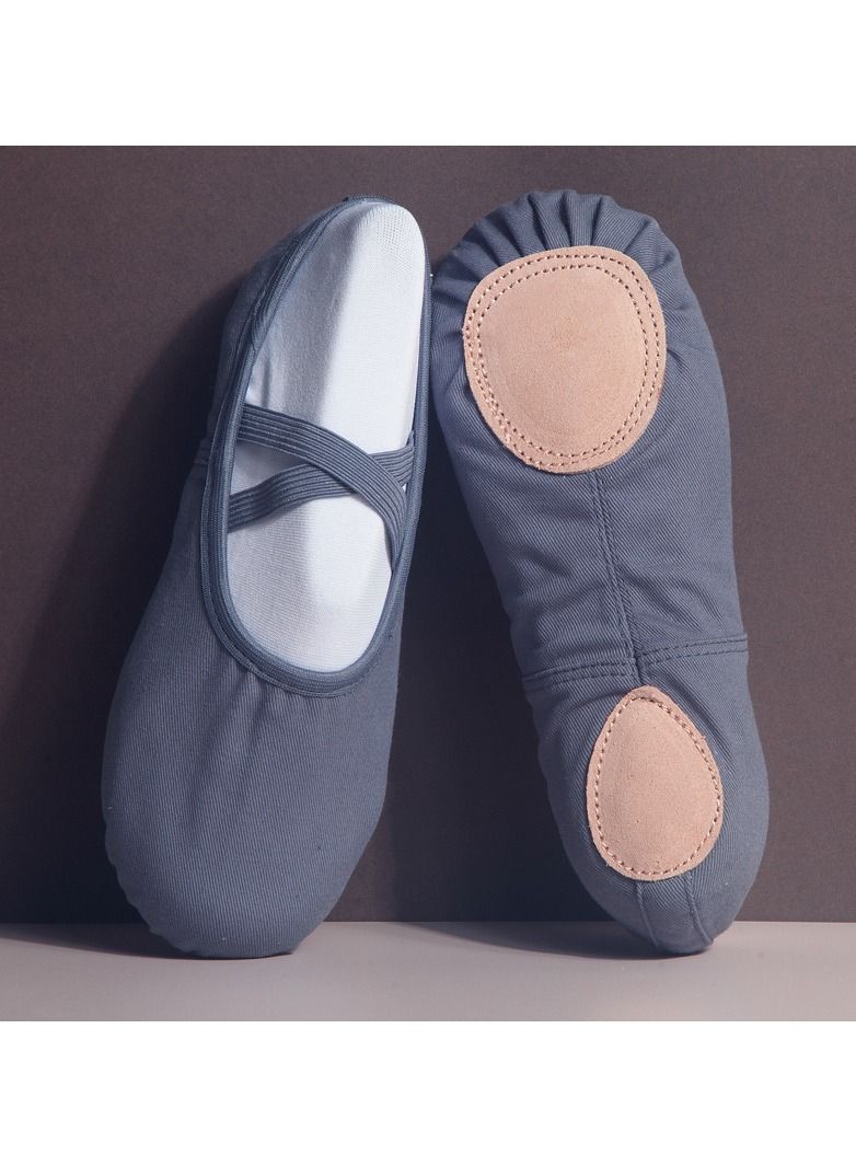 Loquat Girls' New Morandi Ballet Dance Shoes Morandi Blue