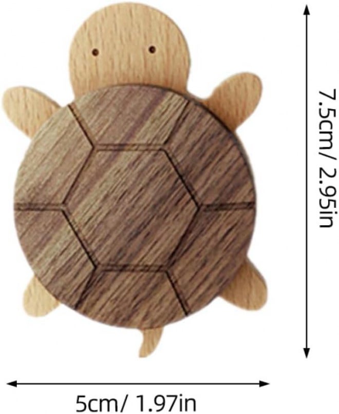 BESTonZON 2 Pcs Turtle Shape Wooden Wall Hooks Nail-Free Coat Hat Bag Hangers Animal Design for Room Entryway Storage Random Color - Image 2