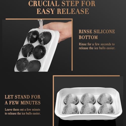 Sprqcart Easy Push Premium Pop Up Ice Cube Tray with Flexible Silicon Bottom and Over Lid, 6 Cube Trays Stackable Durable and Dishwasher Safe (Black, Pack of 1) - Image 5