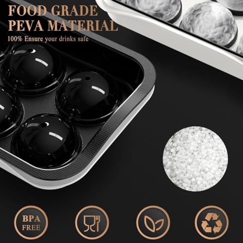 Sprqcart Easy Push Premium Pop Up Ice Cube Tray with Flexible Silicon Bottom and Over Lid, 6 Cube Trays Stackable Durable and Dishwasher Safe (Black, Pack of 1) - Image 2
