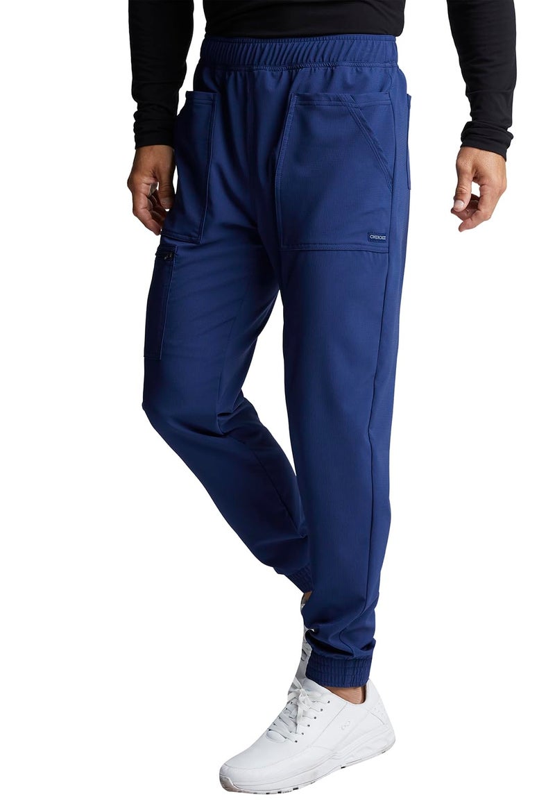 Cherokee Men's Mid Rise Pull-on Jogger Scrubs Pant, Navy, Large - Image 5