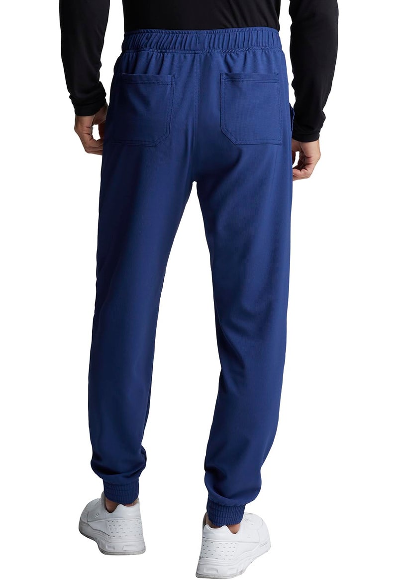 Cherokee Men's Mid Rise Pull-on Jogger Scrubs Pant, Navy, Large - Image 4