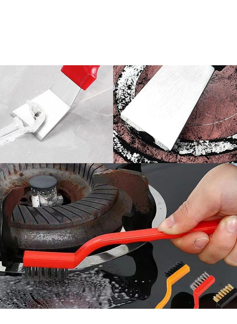 Plan A 6 in 1 Professional Cleaning Tool Set | 2 Non Scratch Scrapers + 3 Wire Cleaning Brushes + Large Brass Cleaning Brush for Removing Rust and Grease – Ideal for Ovens, Grills and Metal Surfaces  - Image 4