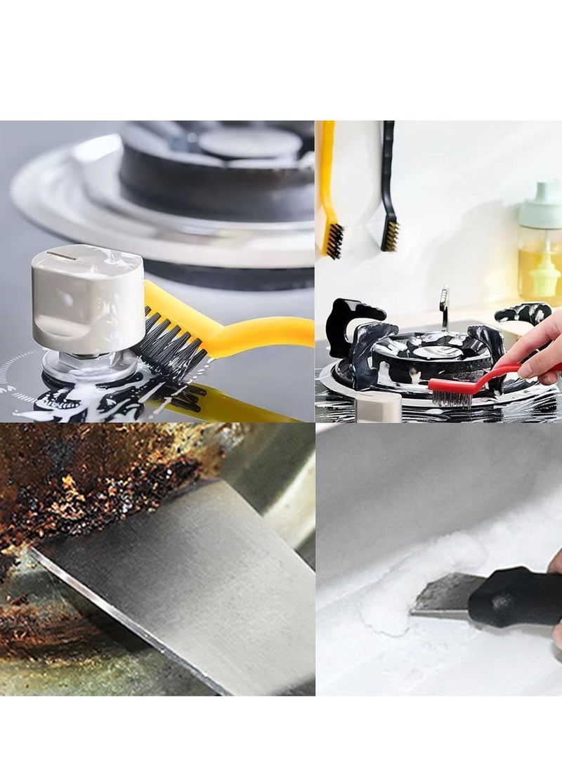 6 in 1 Professional Cleaning Tool Set | 2 Non Scratch Scrapers + 3 Wire Cleaning Brushes + Large Brass Cleaning Brush for Removing Rust and Grease – Ideal for Ovens, Grills and Metal Surfaces