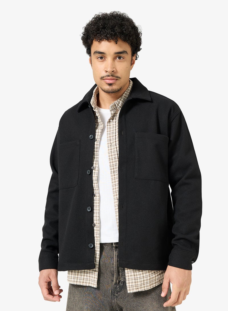 جاك اند جونز قميص جيري بأكمام طويلة وأزرار - Image 1