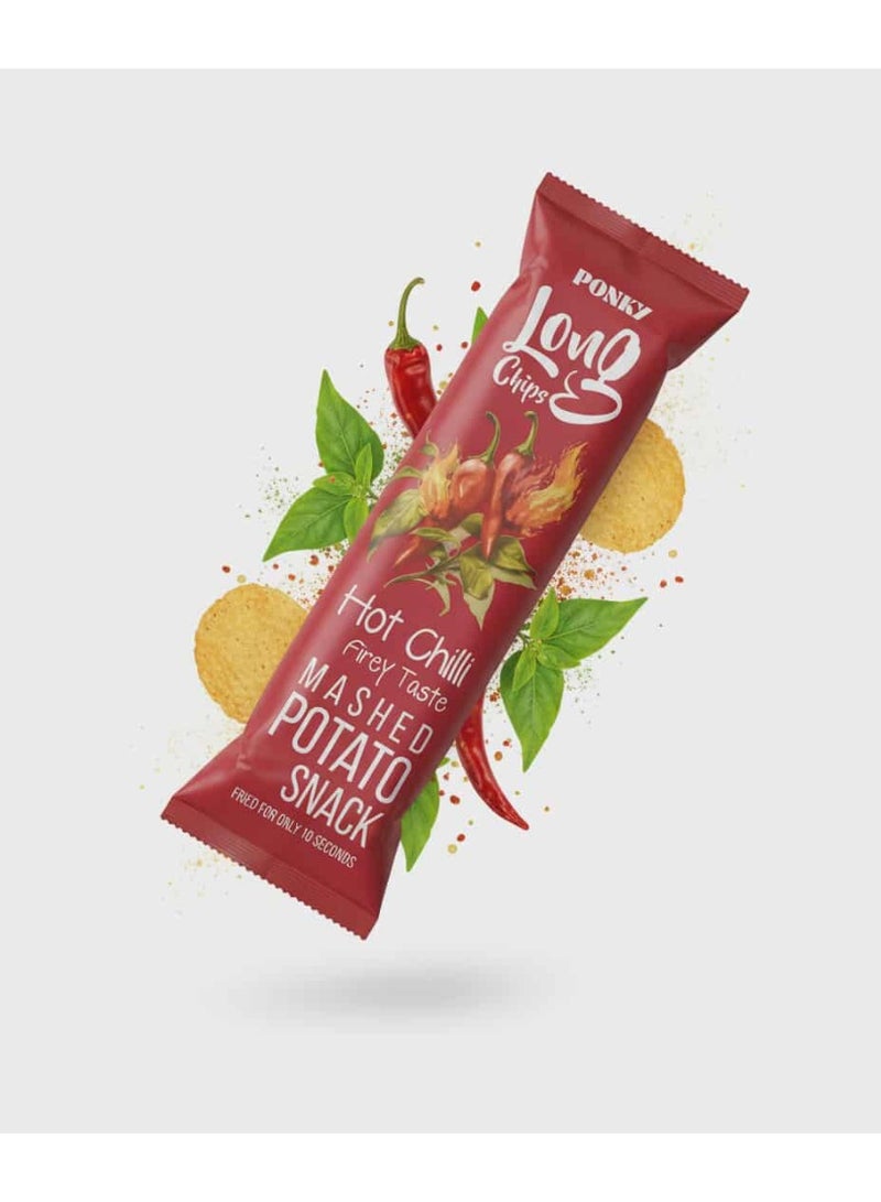 Long Chips Hot Chilli Firey Taste Mashed Potato Snack, 75g - Image 1
