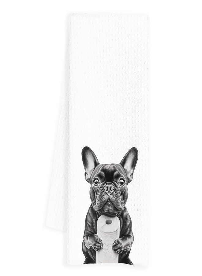 INDAJEDN French Bulldog Hand Towels for Bathroom, Dog Bathroom Hand Towels, French Bulldog Bathroom Decor, Funny Hand Towels, Dog Bathroom Decor, French Bulldog Gifts, 16x24 Inch - Image 1