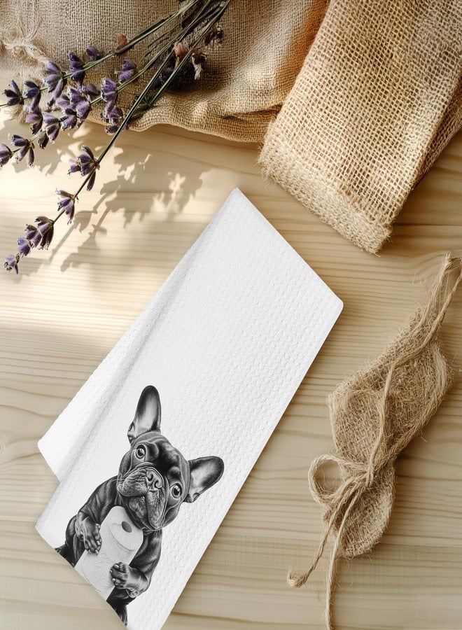 INDAJEDN French Bulldog Hand Towels for Bathroom, Dog Bathroom Hand Towels, French Bulldog Bathroom Decor, Funny Hand Towels, Dog Bathroom Decor, French Bulldog Gifts, 16x24 Inch - Image 4