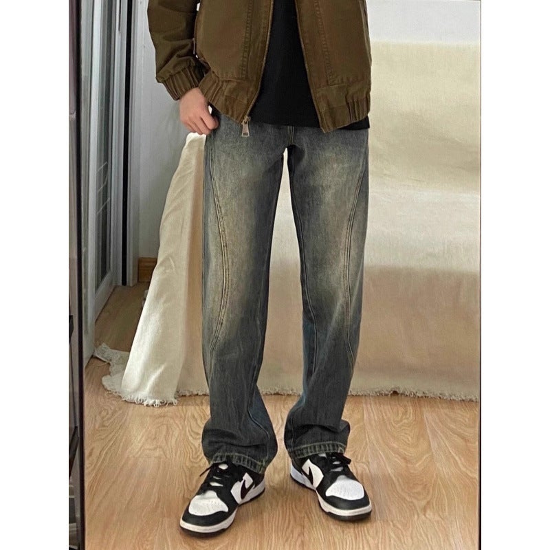 Unisex Classic Denim Jeans Loose Fit Daily Outdoor Wear - Image 1