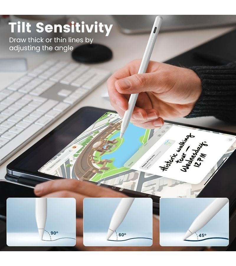 Upgraded White Stylus Compatible With iPad A16 2018 2025 Models Supporting Tilt Sensing Anti Ghosting - Image 3