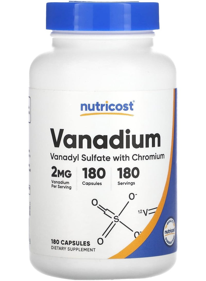 Nutricost Vanadium , 2 mg , 180 Capsules