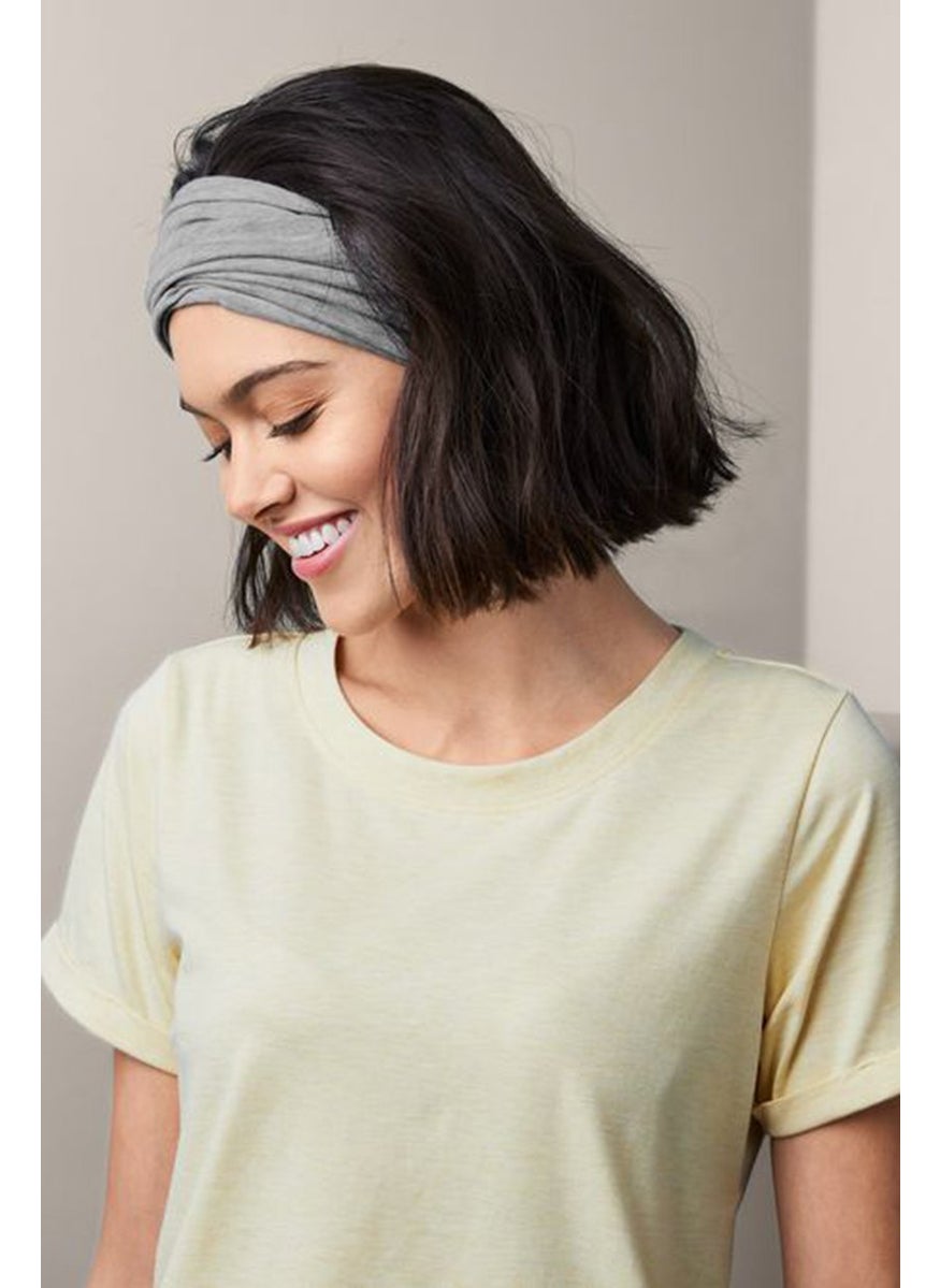 Tchibo Women Textured Headscarf 27 L x 36 H cm, Grey  - Image 1