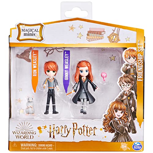 Wizarding World Harry Potter, Magical Minis Ron and Ginny Weasley Friendship Set with 2 Creatures, Kids Toys for Ages 5 and up - Image 2