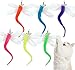Hokoad Cat Big Eye Dragonfly Toys Replacement Cat Toy Wand Refills 6 Pieces Big Eye Dragonfly Cat Toy Feathers Refill Interactive Cat Teaser Wand Attachments with Bell - Image 3