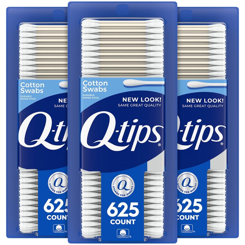 Q-tips 3 x Q-Tips Cotton Swabs, 625 ct - Image 1