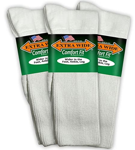 Extra Wide Comfort Fit Athletic Crew (Mid-Calf) Socks for Men and Women, For Wide Feet Pick your size, Do not size up - Image 1