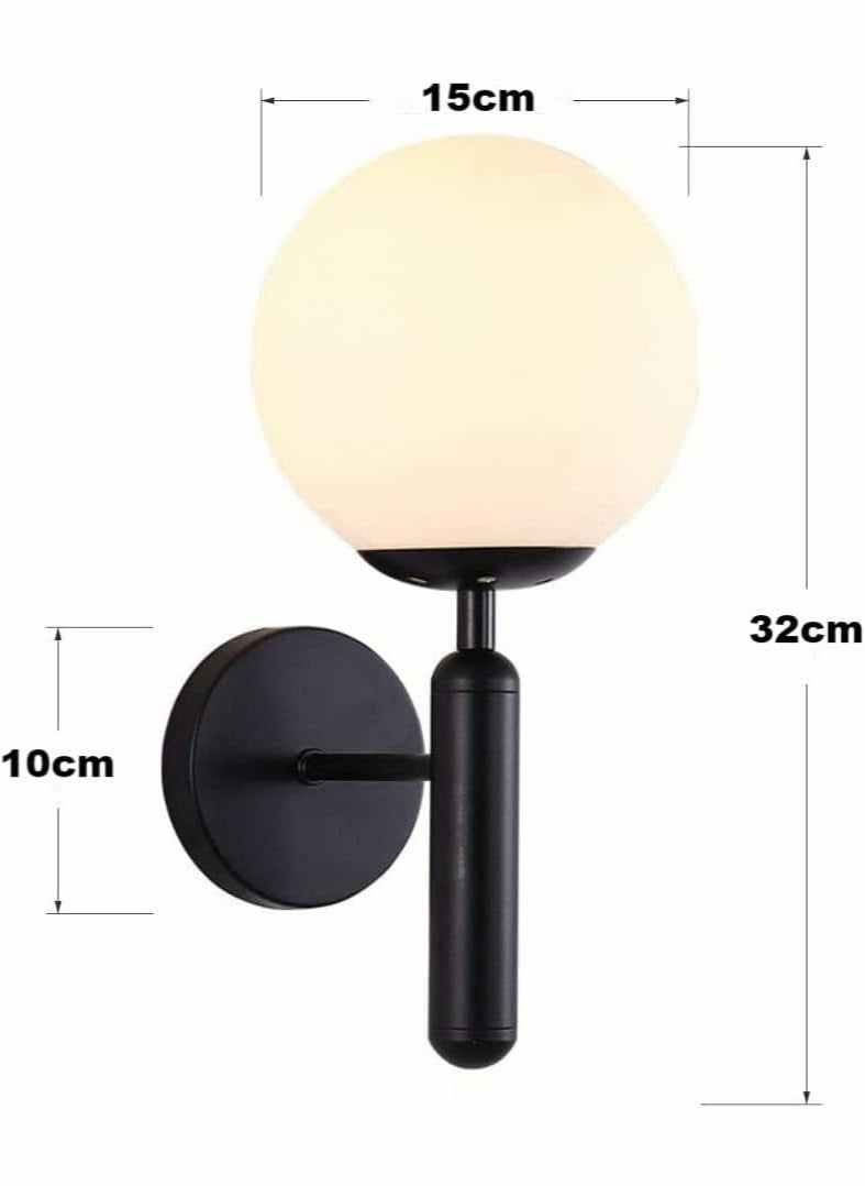 ERENYEA Modern Wall Lamp Matte Black Medieval Lndustrial Earth Glass Wall Lamp Bedroom Dressing Lamp  - Image 5