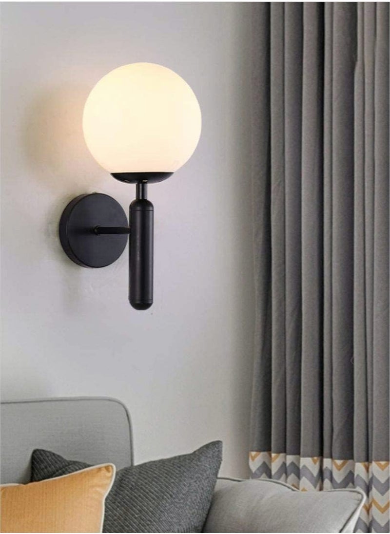 ERENYEA Modern Wall Lamp Matte Black Medieval Lndustrial Earth Glass Wall Lamp Bedroom Dressing Lamp  - Image 1