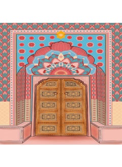 DHARA CREATION Dhara Creation Palace Gate 8ft 8ft Backdrop Curtain Cloth Pooja Decoration for Festivals and Celebrations Washable Fabric  - Image 4