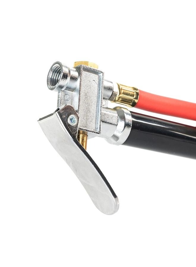 HOMESTAR 20701A Tire Inflator | 12 Inch | Flexible Air Tire Pressure Gauge | 20 – 120 PSI | 1/4” NPT Offset Dual Head Chuck | Tire Filler with Hose | Aluminum Body and Brass Valves | Stem Valve Caps - Image 3