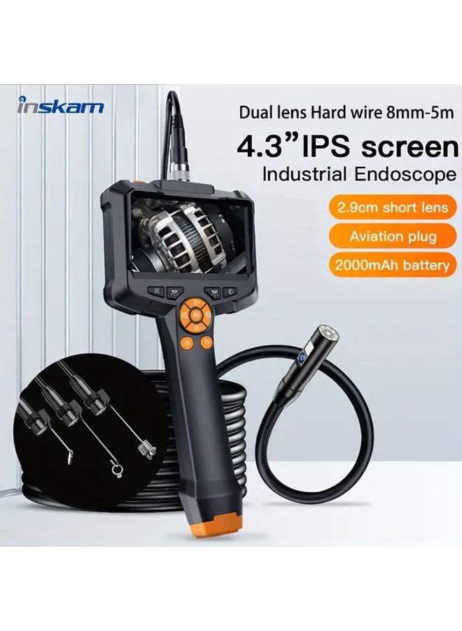 Generic INSKAM Handheld Endoscopic Camera IP67 Waterproof 8mm Dual Lens 196.85inch Cable - Image 1