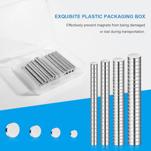 RHINOCATS 400Pcs Small Magnets 4 Different Sizes Tiny Mini Magents MultiUse for Fridge DIY Office Hobbies Crafts and Science - Image 3