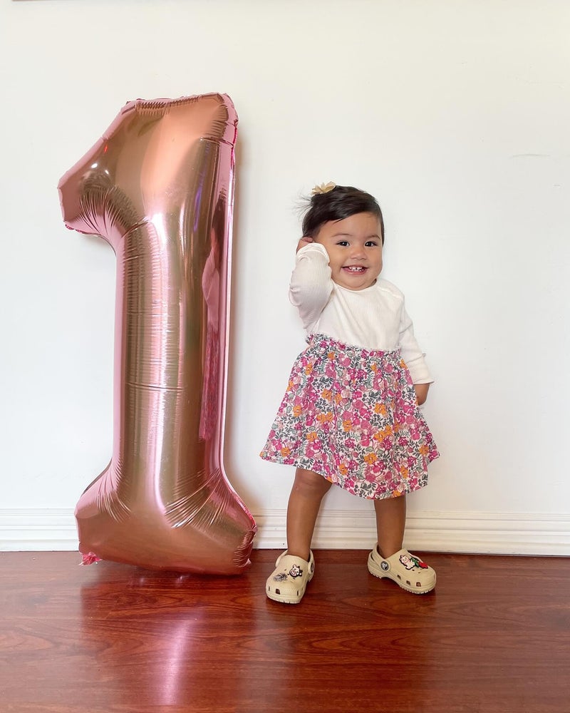IWERP 40 Inch Rose Gold 1 Balloon for First Birthday, 1st Number Balloons Birthday Decorations for Girl Boy Kids Toddler Baby, One Giant Number 1 Balloon - Image 2