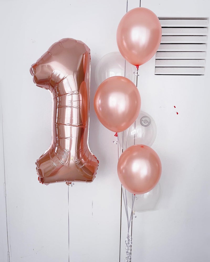 IWERP 40 Inch Rose Gold 1 Balloon for First Birthday, 1st Number Balloons Birthday Decorations for Girl Boy Kids Toddler Baby, One Giant Number 1 Balloon - Image 3