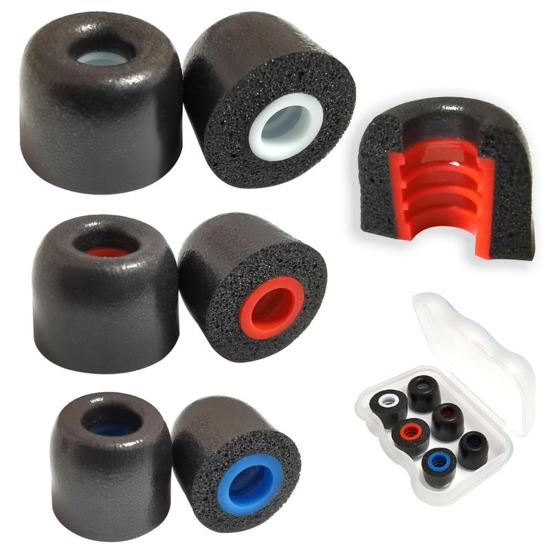 Luckvan Memory Foam Earbuds Tips Replacement Fit 4.0mm-5.5mm Isolation Noise Replacement Foam Ear Tips for in-Ear Earphones with Storage Box - Image 1