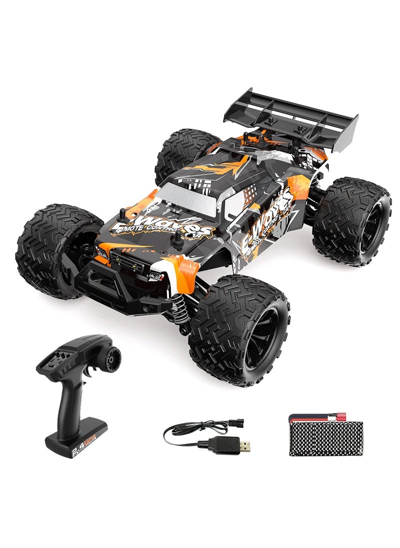 إكستريم سيارة تحكم عن بعد XTREME SPEED 9002E بمقياس 1/14 - سرعة عالية 40 كم/س، دفع رباعي 4WD، محرك براشلس، مقاومة للماء، سيارة سباق لجميع التضاريس للكبار والهواة - مع صدمات معدنية وإطارات مضادة للانزلاق وعواكس مزدوجة  - Image 1