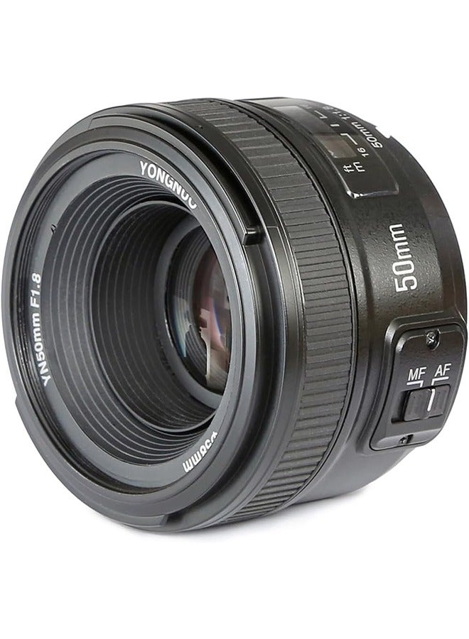 YONGNUO YN50mm F1.8N Standard Prime Lens, Large Aperture Auto Manual Focus AF MF for Nikon DSLR Cameras  - Image 1
