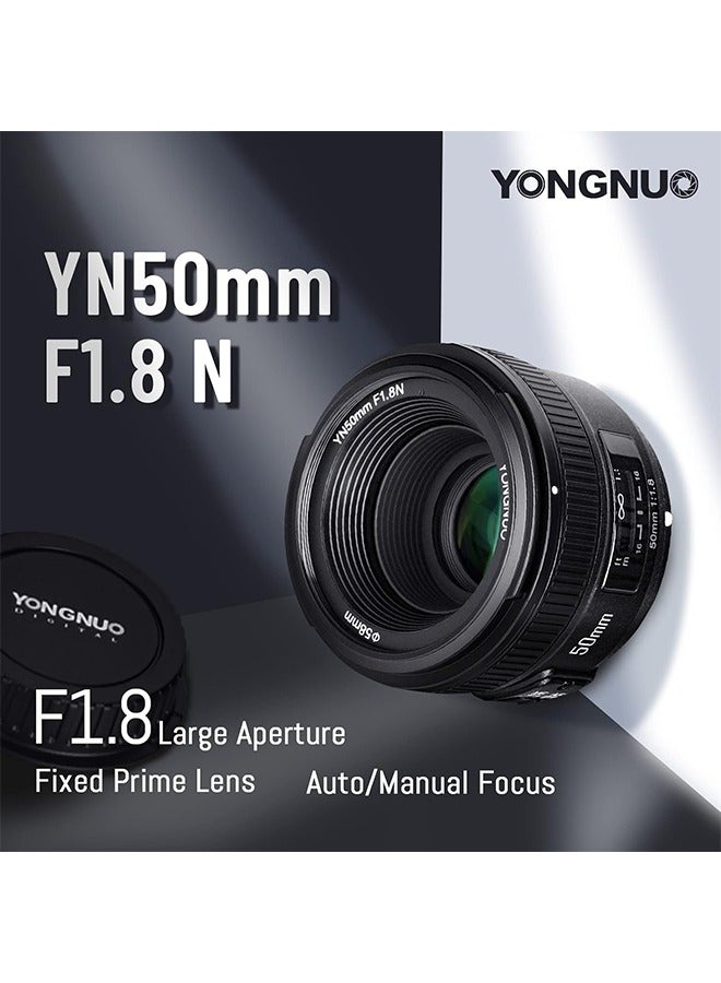 YONGNUO YN50mm F1.8N Standard Prime Lens, Large Aperture Auto Manual Focus AF MF for Nikon DSLR Cameras  - Image 2
