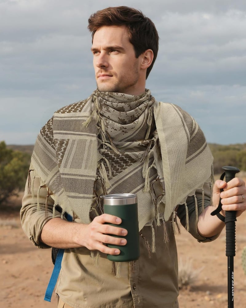Aonal Store Military Shemagh Tactical Desert Scarf, 100% Cotton Keffiyeh Neck Head Scarf Wrap for Men Women - Image 3