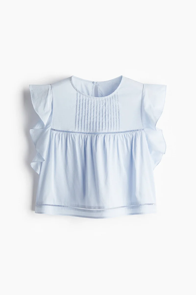 اتش اند ام بلوزة بأكمام مكشكشة