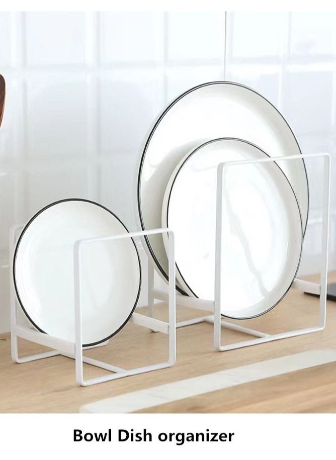 Kutis 2-Pieces Multipurpose Kitchen Bowl Dish Rack Plate Organizer White  - Image 2