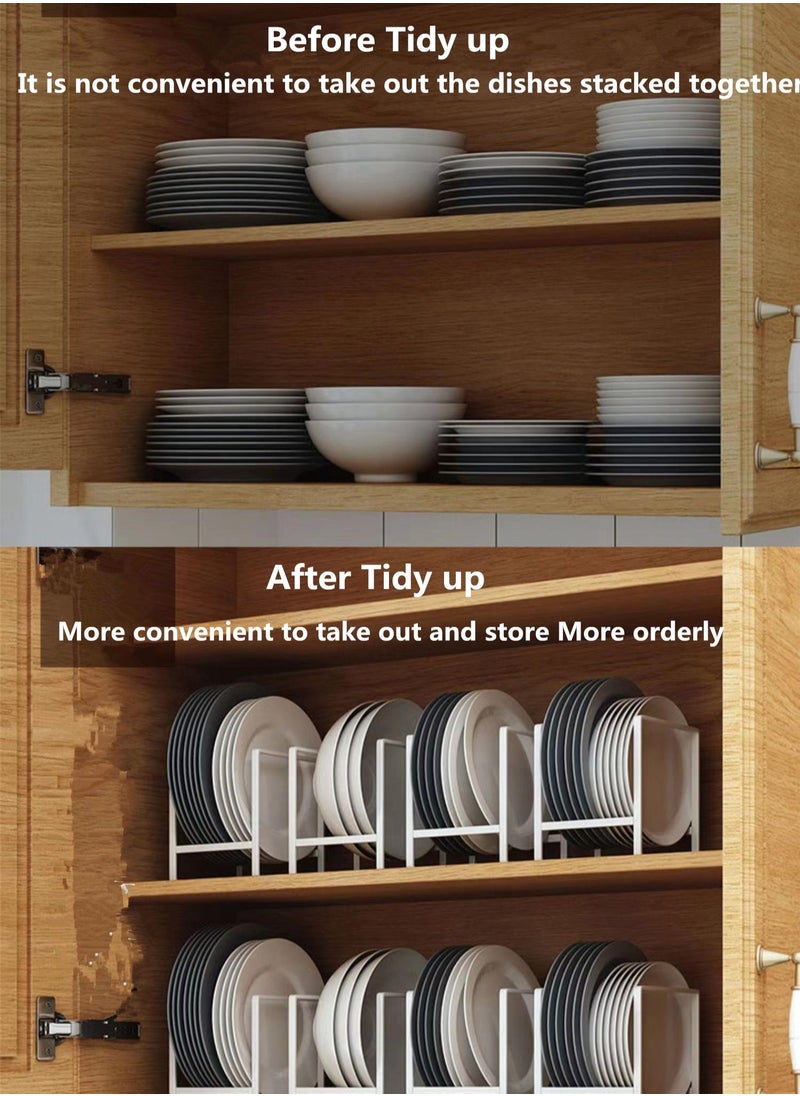 Kutis 2-Pieces Multipurpose Kitchen Bowl Dish Rack Plate Organizer White  - Image 4