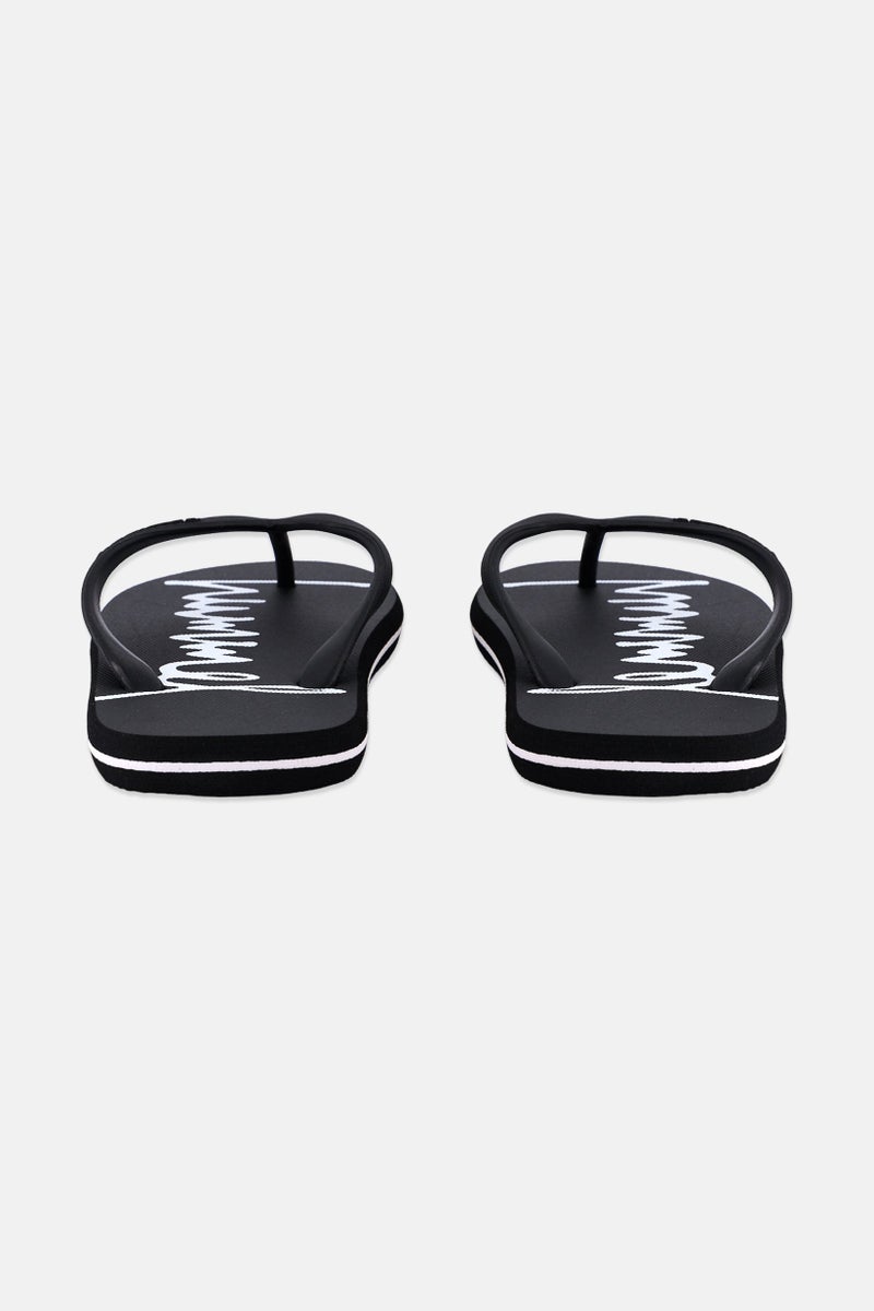 Hummel Kids Boy Brand Logo Flip Flop Slippers, Black  - Image 2