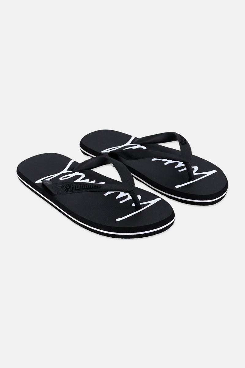 Hummel Kids Boy Brand Logo Flip Flop Slippers, Black  - Image 1