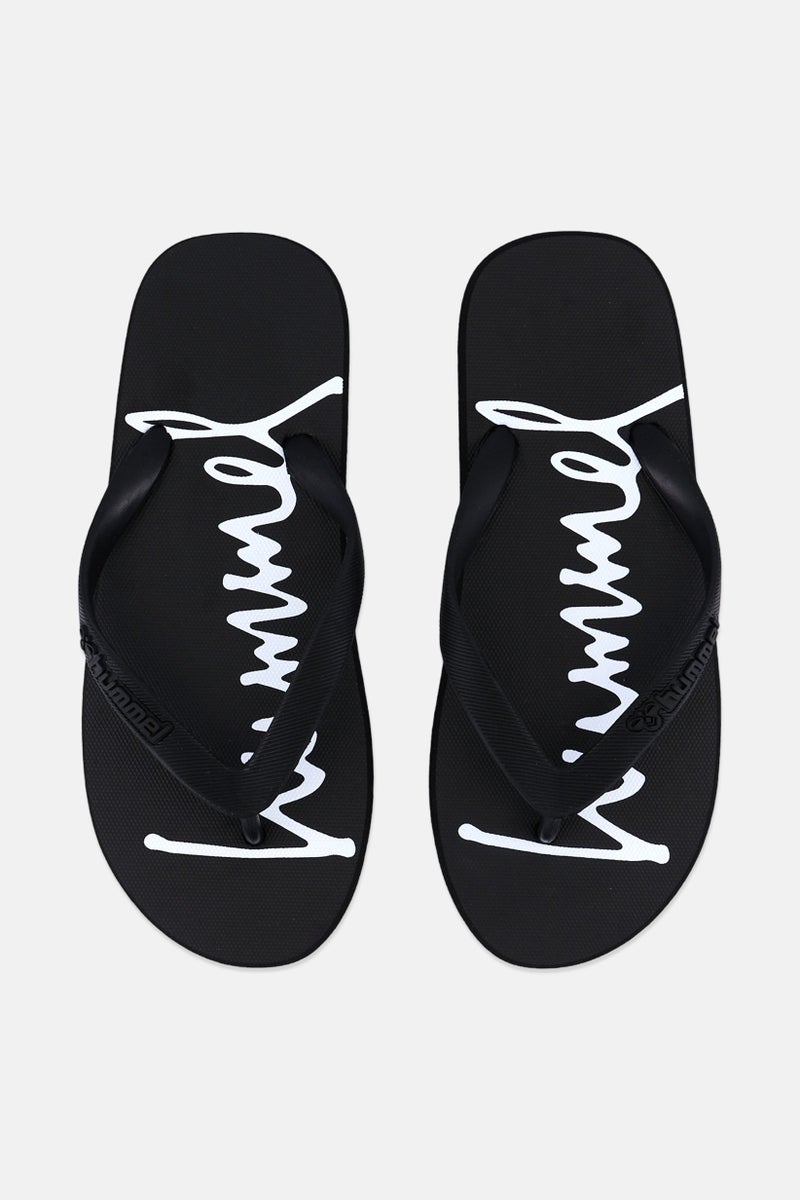 Hummel Kids Boy Brand Logo Flip Flop Slippers, Black  - Image 3