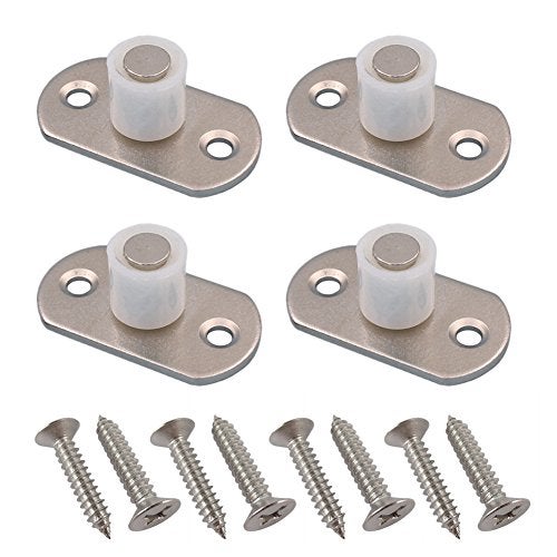 DEEKOUDT 4 Piece Sliding Barn Door Nylon Guide Wheel, Floor Guide Roller Bracket for Furniture Hardware, Moving and Aluminium Doors - Image 1