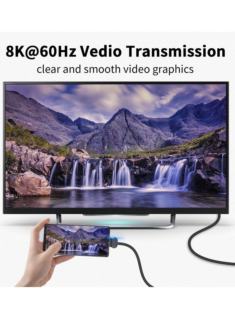 KASTWAVE USB 90 Degree Adapter Cable Adapter, 2pack 40Gbps USB C Adapter,  UP Angle Type C Extender Video Display 100W Charging for Thunderbolt 4/3, USB4, HUB, Mobile Phone, Tablet  - Image 2