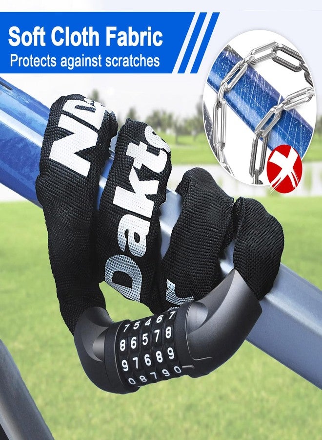 NDakter Bike Chain Lock, 5 Digit Combination Heavy Duty Anti Theft Bicycle Chain Lock, 3.2/4.27/5Ft Long Security Resettable Bike Locks for Bike, Bicycle, Scooter, Motorcycle, Door, Gate, Fence - Image 5